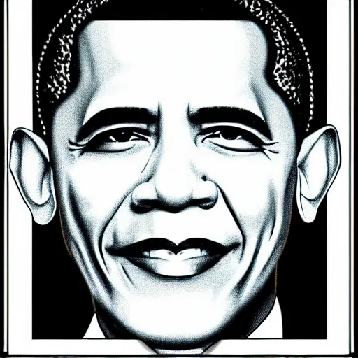 Image similar to ms paint drawing of obama, hd