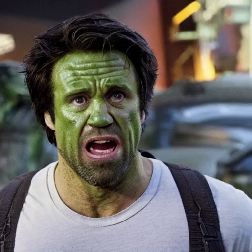 Image similar to rob mcelhenney as the incredible hulk movie still