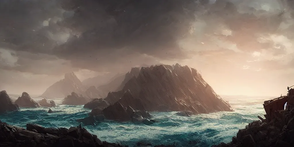 Prompt: the end of the world, epic landscape, cinematic by greg rutkowski, dylan cole and wlop