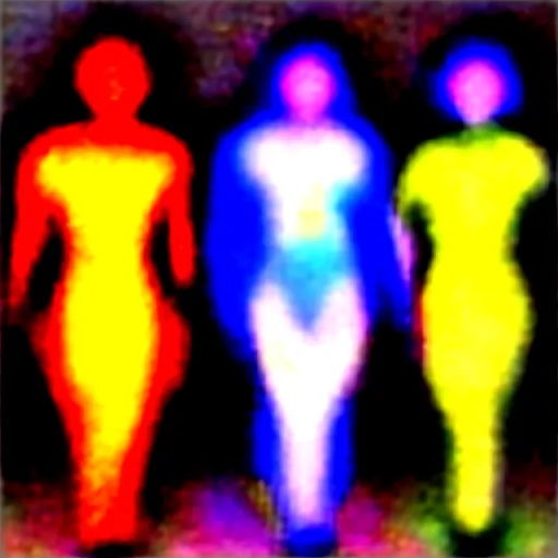 Image similar to diverse groups of humans with glowing electronic body implants projecting amazing images collectively, from behind, rebirth, beauty, wide angle, elaborate, wet, highly detailed, colors, beautiful lighting