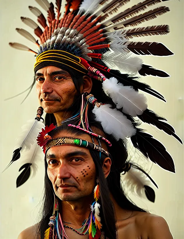 Prompt: indigenous with feather headdress, amazon indian peoples in brazil, physically based rendering, defined features by ellen jewett, tomasz alen kopera and justin gerard
