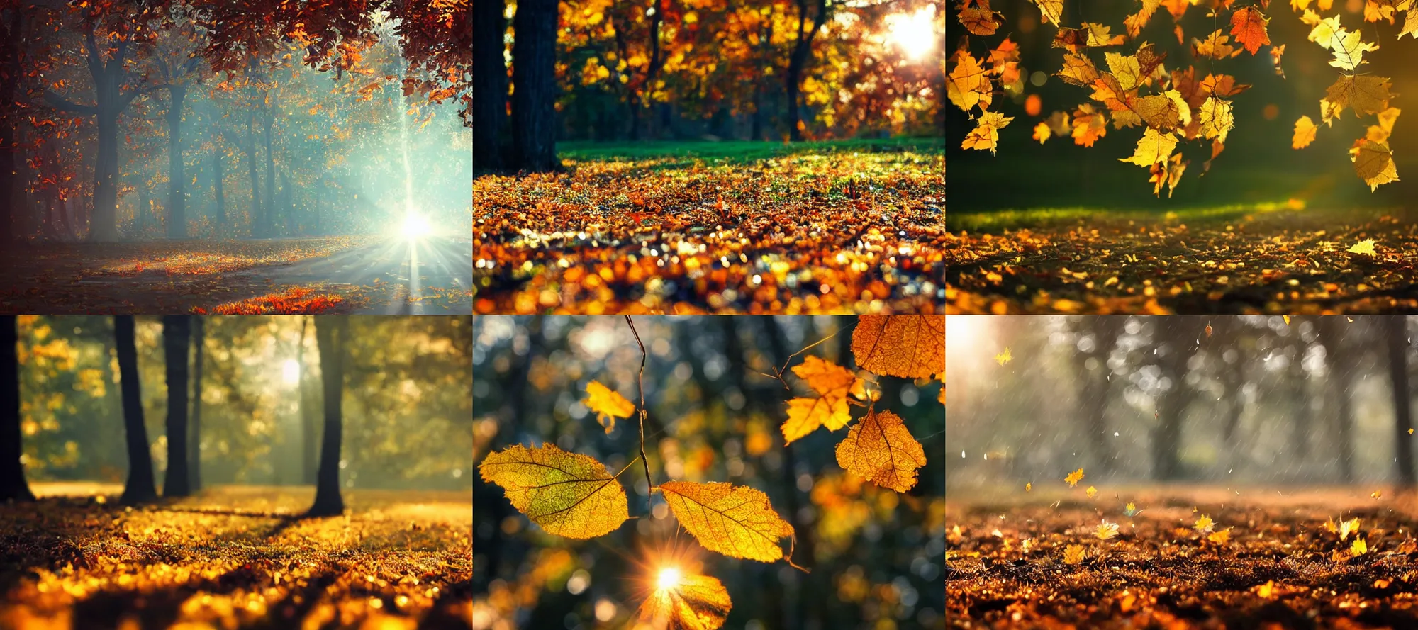 Prompt: leafs falling, bokeh, sunshafts, artstation