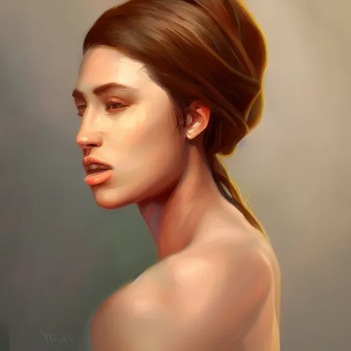 Prompt: a portrait of a woman by vanessa palmer on artstation