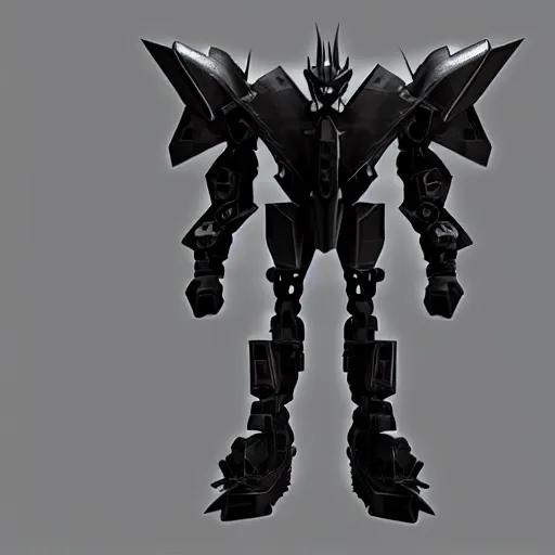 Prompt: goth transformers, 3 d character model, epic, 3 d render, white background, right view, shadows