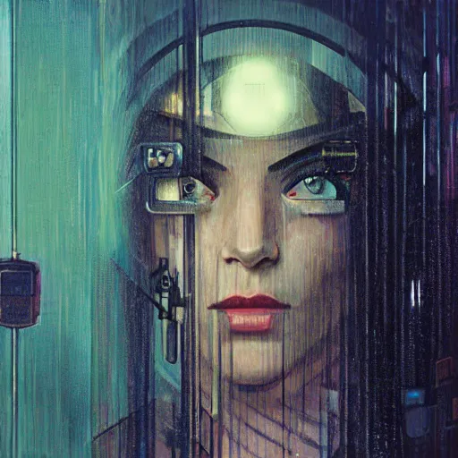 Image similar to detailed face of a woman, clockwork, moment, tectonic sky, skydome, bullet train, turbines, utopian, tech noir, wet reflections, prism, atmospheric, ambient, pj crook, syd mead, livia prima, artgerm, greg rutkowski, nick alm, casey baugh