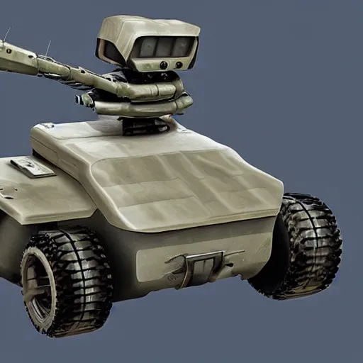 Image similar to futuristic unmanned ground vehicle, military, carrying weapons, from the year 2 0 4 2