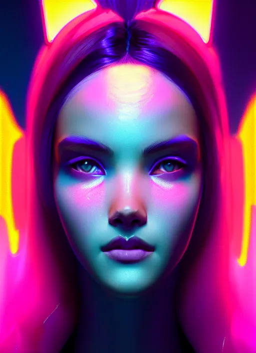 beautiful neon woman, by greg rutkowski, symmetry, | Stable Diffusion ...