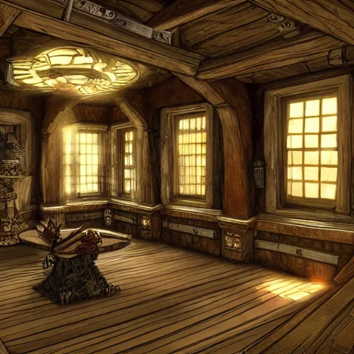 Image similar to the inside of a feywild mansion, dungeons and dragons, 4 k, highly detailed