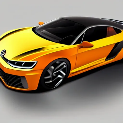 Prompt: a photo of a brand new volkswagen supercar :: Need for speed game concept art
