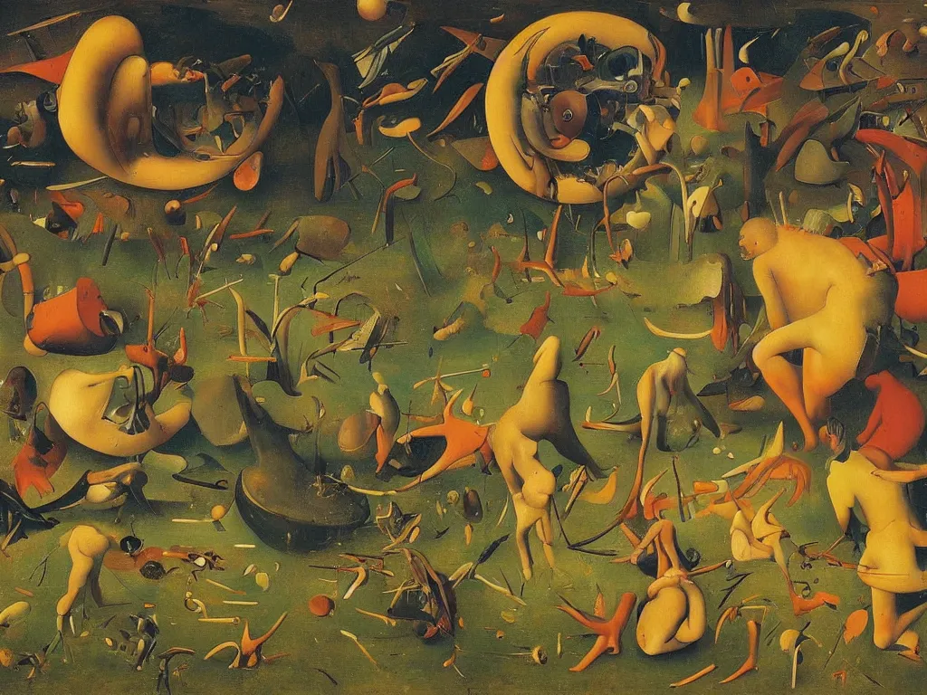 Image similar to art in the age of mechanical germination. painting by bruegel. agnes pelton, max ernst, rene magritte,