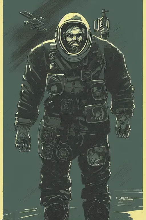 Image similar to a soviet russian nuclear galactic supersoldier by mcbess, greg rutkowski