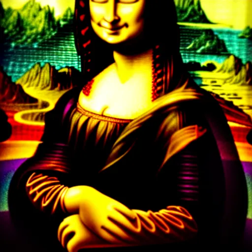 Image similar to mona lisa by lisa frank and jim lee