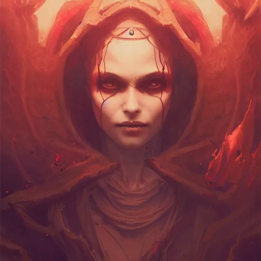 Image similar to a demon girl at the gates of hell, flawless symmetrical pretty cute face, greg rutkowski, 8 k, shallow depth of field, intricate detail, concept art,