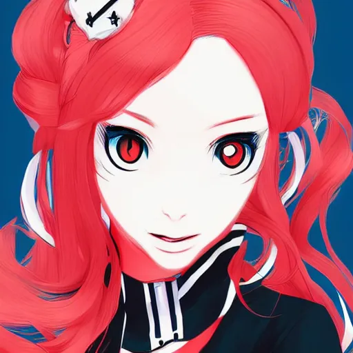 Image similar to Ann Takamaki from Persona 5, anime, elegant, 2d, ultra highly detailed, digital painting, smooth, sharp focus, artstation, portrait art by Ilya Kuvshinov