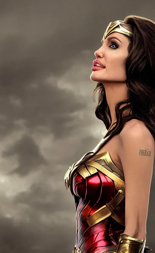 Prompt: Angelina Jolie as Wonder Woman