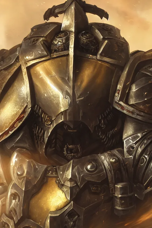 Image similar to armor portrait heros warhammer 4 0 k horus heresy fanart - the primarchs emperor by johannes helgeson animated with vfx concept artist & illustrator global illumination ray tracing hdr fanart arstation zbrush central hardmesh 8 k octane renderer comics stylized