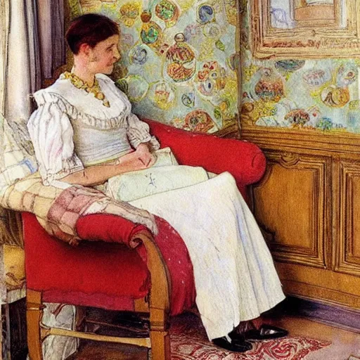 Prompt: gorgeous painting by carl larsson