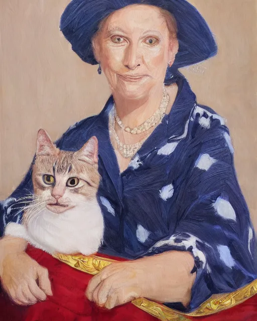 Image similar to portrait of royal cat family wayne thibaud