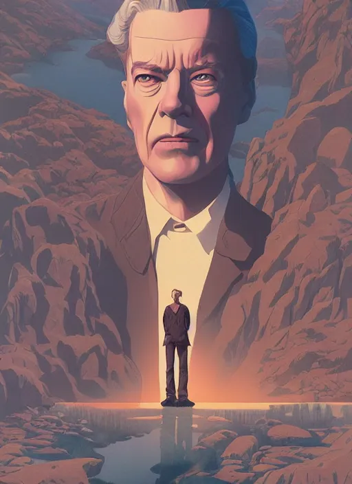 Prompt: Twin Peaks poster artwork by Michael Whelan and Tomer Hanuka, Karol Bak, Rendering of Zen, or the Skill to Catch a Killer, from scene from Twin Peaks, clean, full of details, by Makoto Shinkai and thomas kinkade, Matte painting, trending on artstation and unreal engine