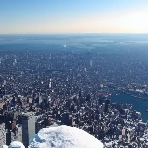 Image similar to view of New York from the Mont Blanc