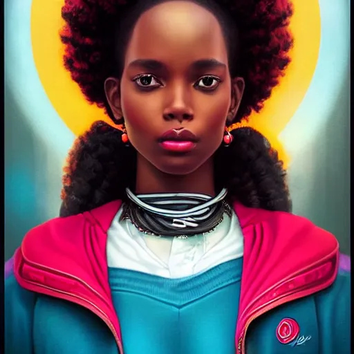 Image similar to berlin city portrait, black girl, Pixar style, by Tristan Eaton Stanley Artgerm and Tom Bagshaw.