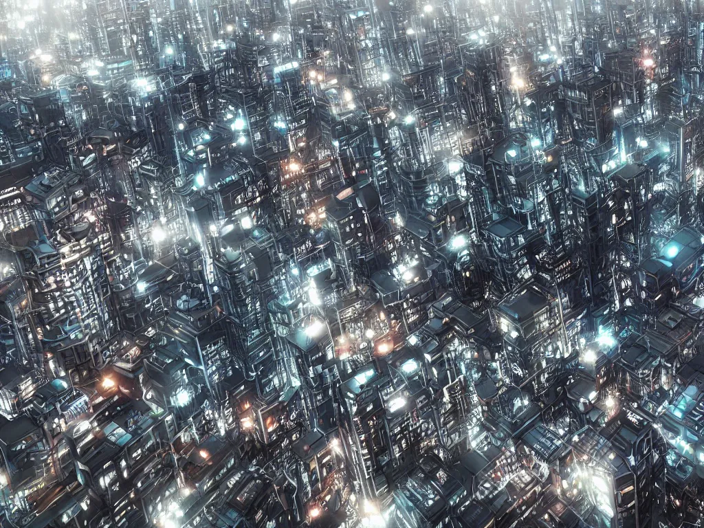 Image similar to Cybernetix, dystopian city, underground, UHD, uhd, highly detailled