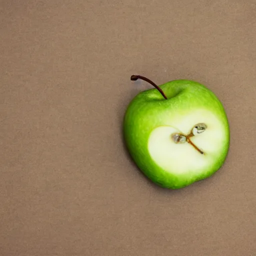 Prompt: studio shot of green apple shaped like < any shape >, isometric perspective, green background