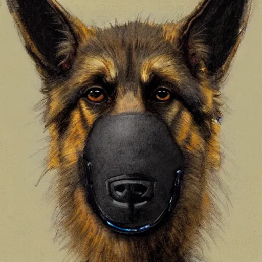 Image similar to new york city portrait of furry anthro anthropomorphic german shepard head animal person fursona wearing clothes nypd traditional police uniform in the alley, sunny day, digital art by Nerdrum John, William Waterhouse, Winslow Homer, Alex Heywood, Jordan Grimmer, Darren Quach, Greg Rutkowski, Simon Stalenhag, trending on Artstation, CGSociety