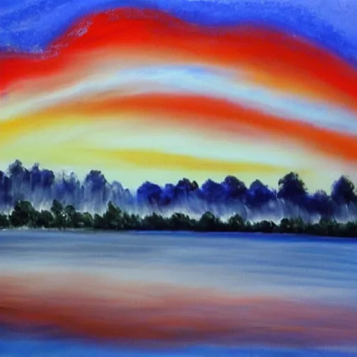 Image similar to september 1 1 painted by bob ross