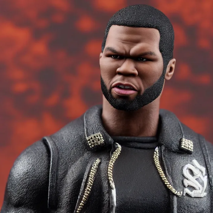 Image similar to a hot toys figure of 5 0 cent, figurine, detailed product photo