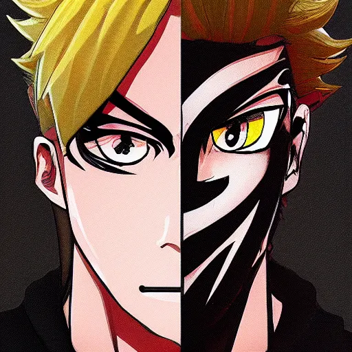 Image similar to ryuji from persona 5 at mcdonald's, highly detailed, anime