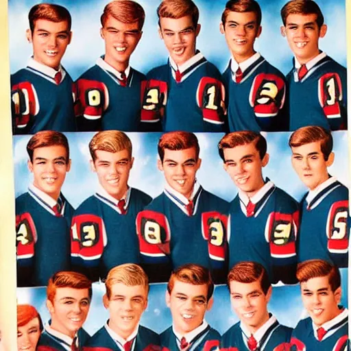 Image similar to a high school senior yearbook photo of Archie Andrews from 1966, in color