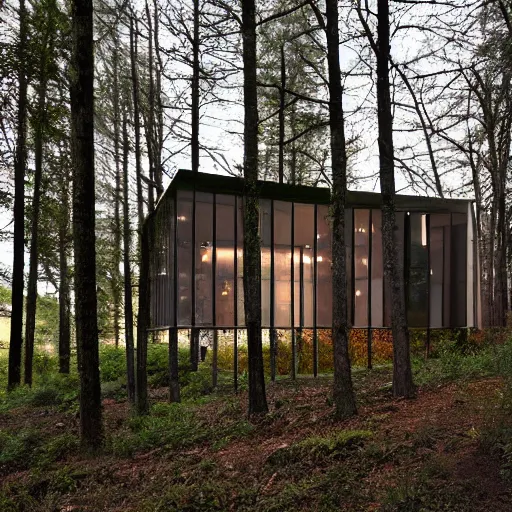 Image similar to a building in the middle of a forest, architecture