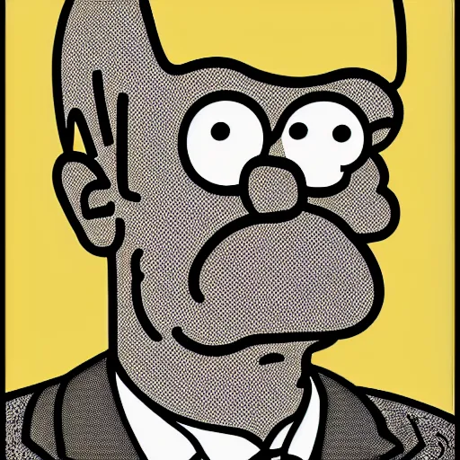 Prompt: Portrait of Homer Simpson in the style of Robert Crumb, detailed drawing