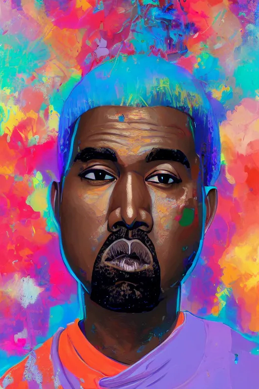 Image similar to Kanye West portrait by Hikari Shimoda, 4k