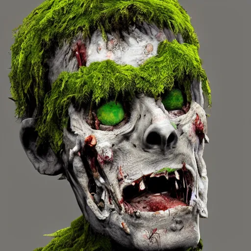 Image similar to a zombie made of driftwood, moss and flowers in New York, cinematic, photo realistic, concept art, well detailed, 8k,