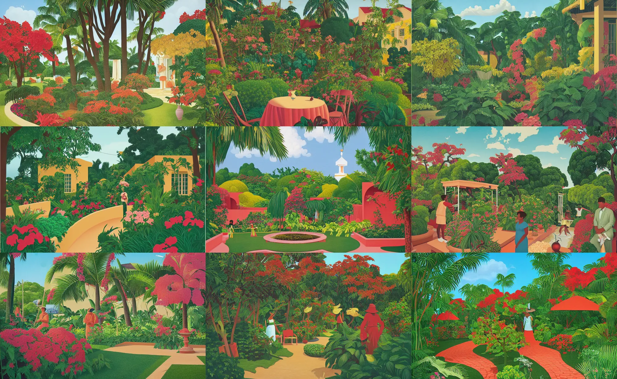 Prompt: a creole garden from reunion island painting by kenton nelson, by victo ngai, trending on artstation