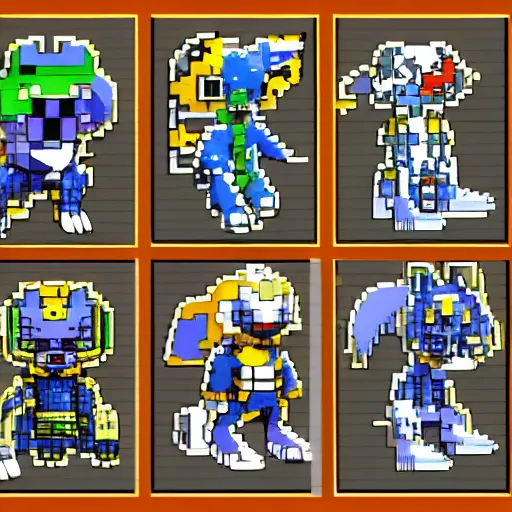 Image similar to Digimon orthographic isometric sprite sheet