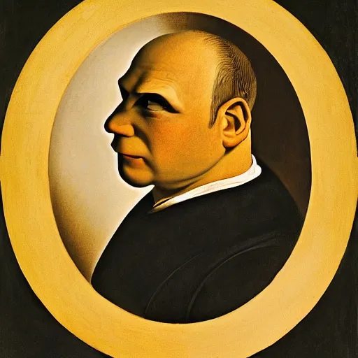 Prompt: The duke Shrek, Face portrait, crisp face, artwork by Georges de La Tour