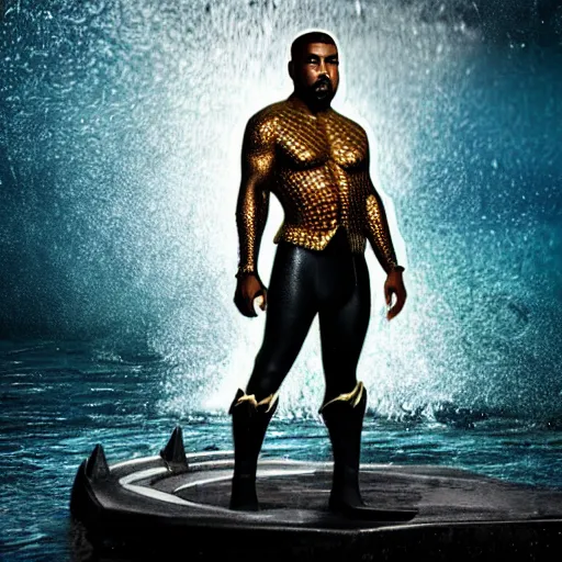 Prompt: kanye west as an aquaman 4k