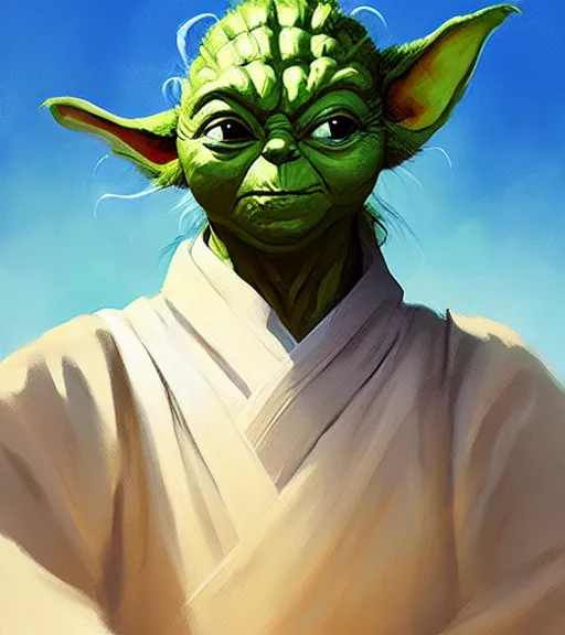 Image similar to portrait of wuxia yoda by rhads