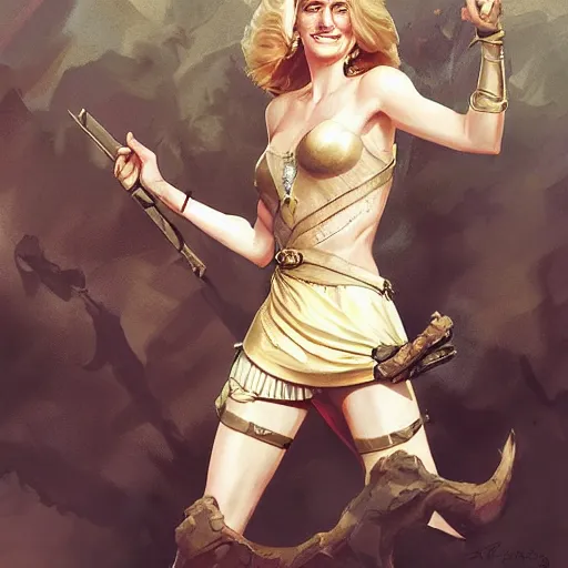 Prompt: Princess Diana Spencer as a warrior by Stanley Artgerm Lau, WLOP, Rossdraws, Frank Frazetta, Andrei Riabovitchev, Marc Simonetti, trending on artstation