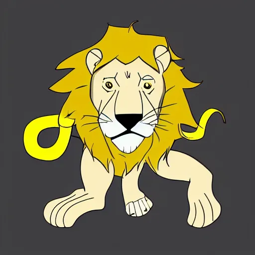 Image similar to A lion drawn, Transform style cartoon Adventure Time, sharp focus