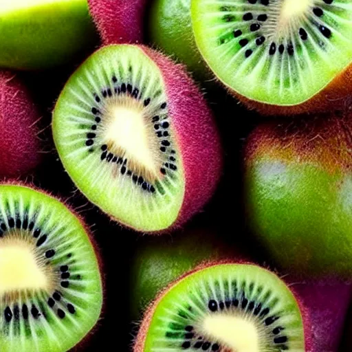 Image similar to Kiwi fruit, kiwi, bird, blended together