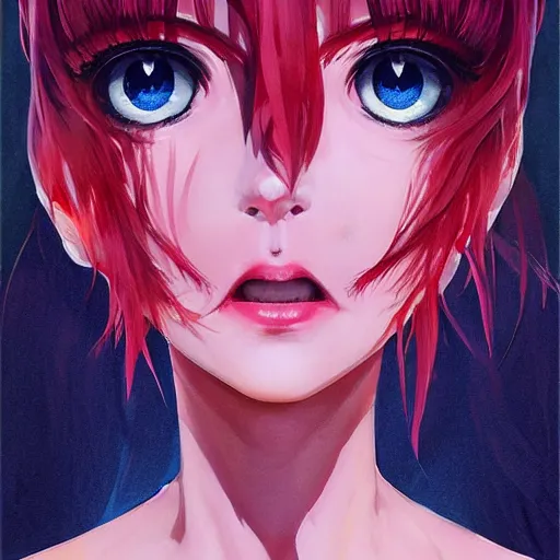 Prompt: A demon girl with big and cute eyes, || VERY ANIME, fine-face, realistic shaded perfect face, fine details. Anime. realistic shaded lighting poster by Ilya Kuvshinov katsuhiro otomo ghost-in-the-shell, magali villeneuve, artgerm, Jeremy Lipkin and Michael Garmash, Rob Rey and Kentarõ Miura style, trending on art station