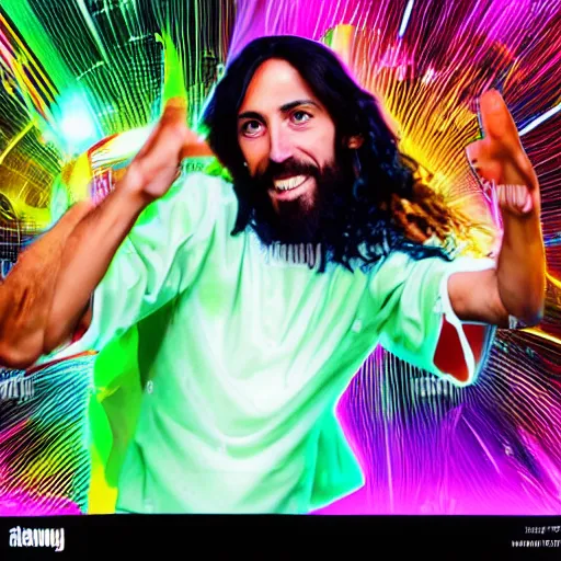 Prompt: jesus christ dancing to afrobeat music dj playing nigerian club party photorealistic ultra-realistic