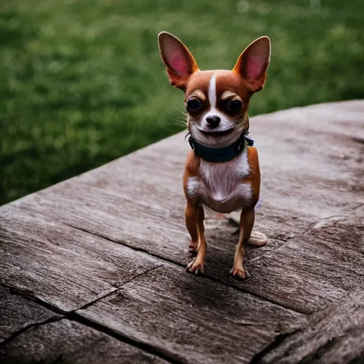 Image similar to a chihuahua drinking beer, professional photography