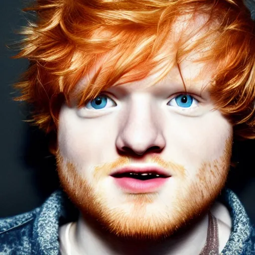 Prompt: flipped directional upside down, image of ed sheeran