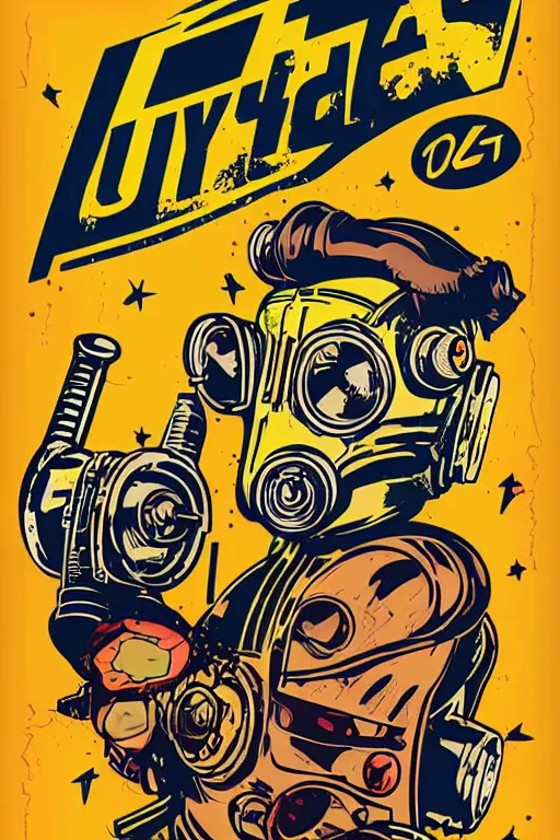 Image similar to fallout 7 6 retro futurist illustration art by butcher billy, sticker, colorful, illustration, highly detailed, simple, smooth and clean vector curves, no jagged lines, vector art, smooth andy warhol style