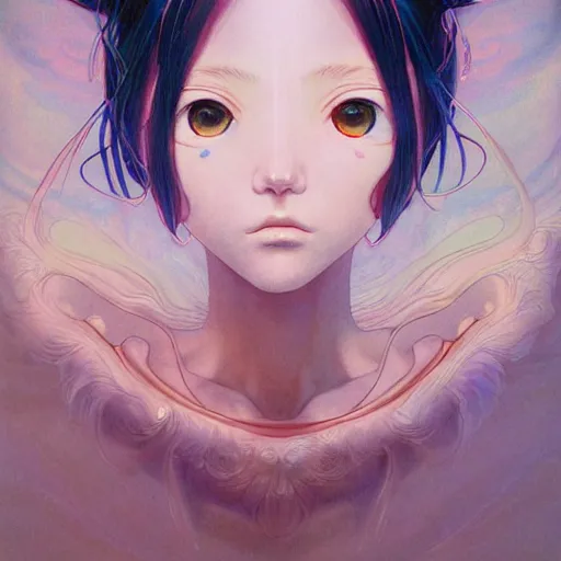 Image similar to prompt : portrait soft light painted by james jean and katsuhiro otomo, magical eyes, inspired by evangeleon anime, smooth face feature, intricate oil painting, high detail illustration, sharp high detail, manga and anime 1 9 9 0